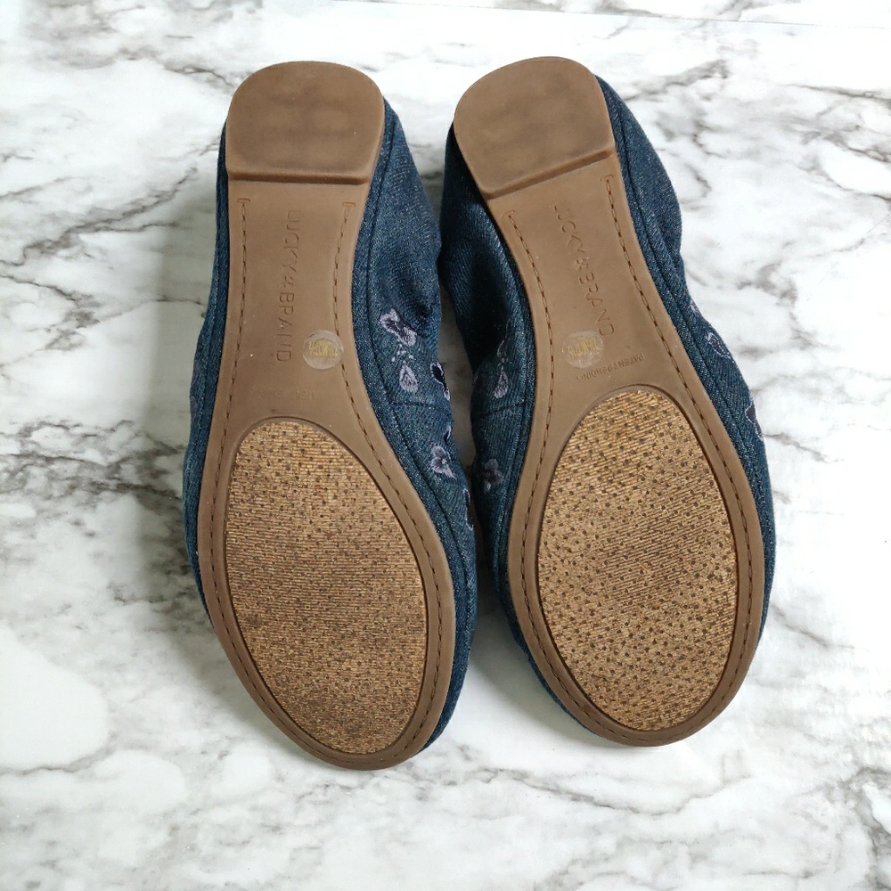 Lucky Brand Jean Embroidered Flats - Picture 6 of 6